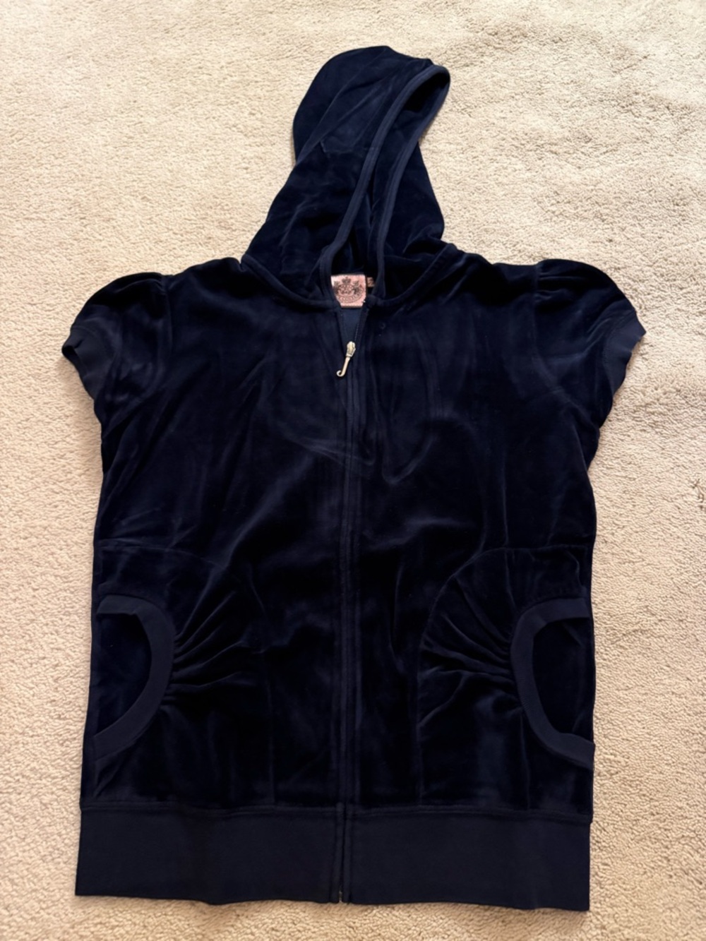 Juicy Couture Short-Sleeve Velour Zip Up